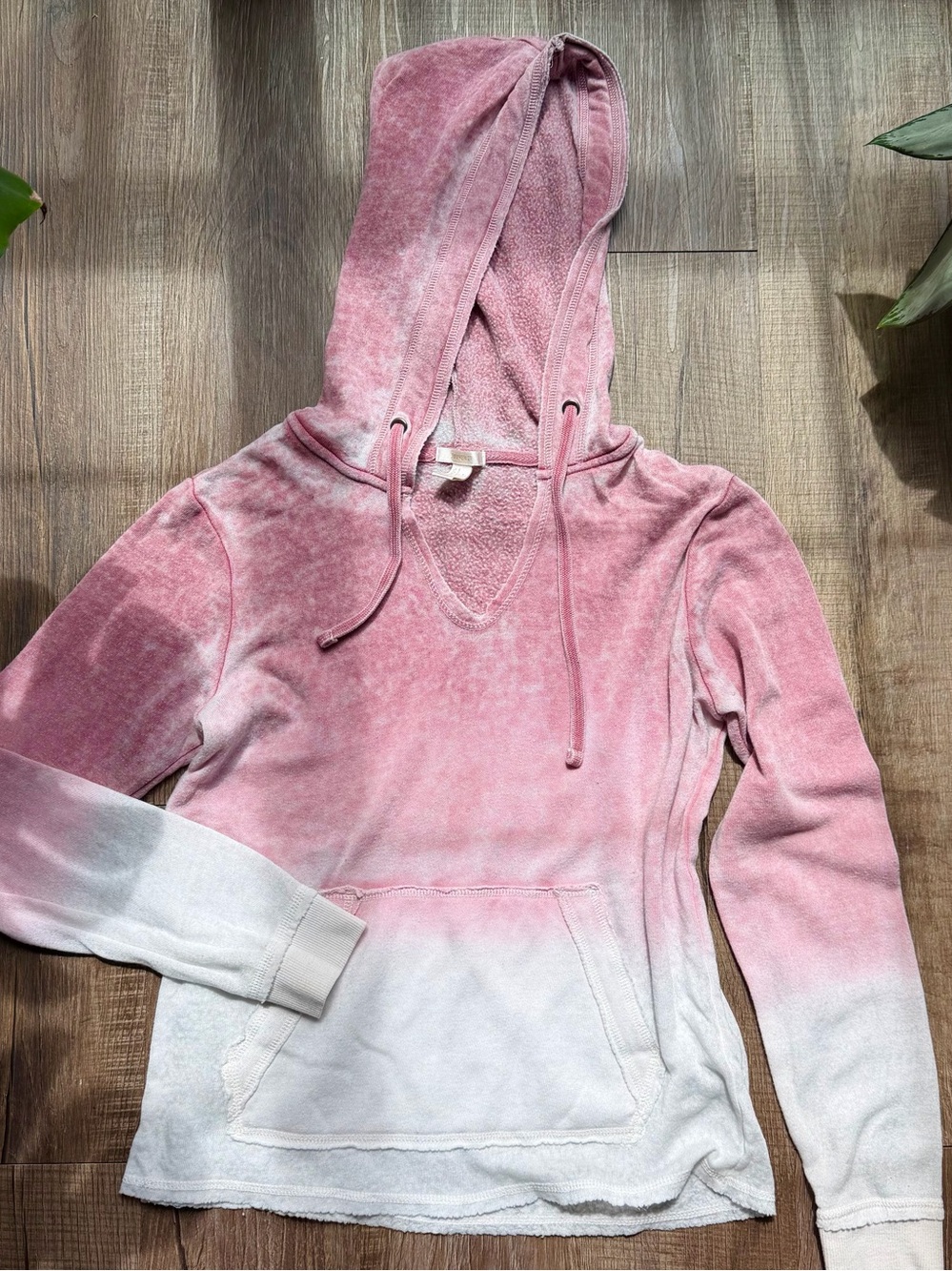 Pink/Red to White Ombre Hoodie Sweatshirt